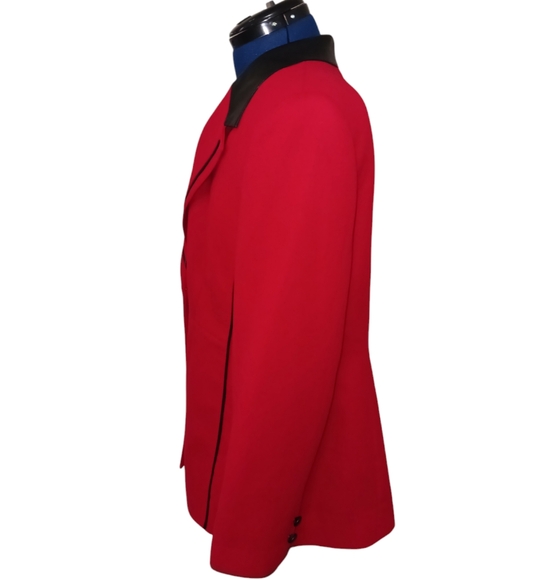 Milano Red blazer with tunic Size 16 Button Red Festive Cleavage Cover - Picture 3 of 12